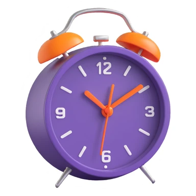 alarm principal color: #7f0fdb and #fe6601 sticker