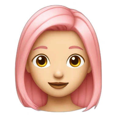 Girl peach with pink hair sticker