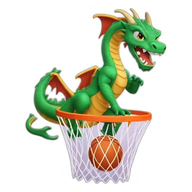 dragon sur une balle de basket sticker