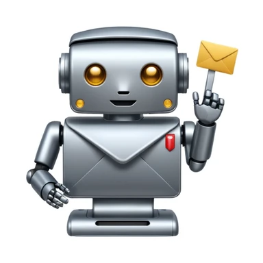 mailing bot (black background) sticker