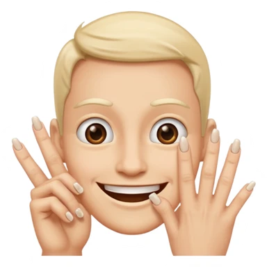 happy face with nails tapping  sticker