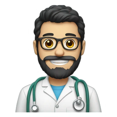 Dental Student with a black beard and glasses sticker