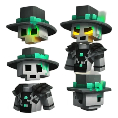 Pixel Minecraft Fedora Halloween Witcher Skeleton Diamond Obsidian Emerald Flame Shiny Glow Reward Legendary Unique Epic Mystery sticker