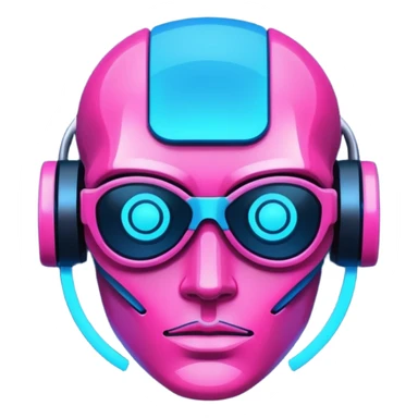 neon cyberpunk-themed icon representing creativity sticker