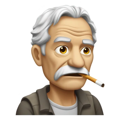 Grumpy old man with cigarette  sticker