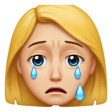 Crying tears with a why sticker