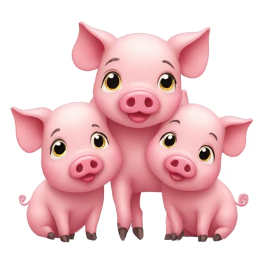 little pig trio in love sticker