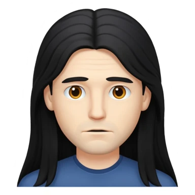 a guy thats white and has black hair and its quite long sticker