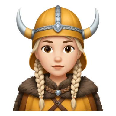 Viking woman with fur cape and helmet sticker