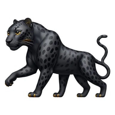 A black leopard walking  like this sticker