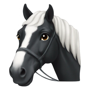 Freisian black horse with a white bow sticker