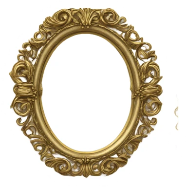 Gold oval vintage frame  sticker