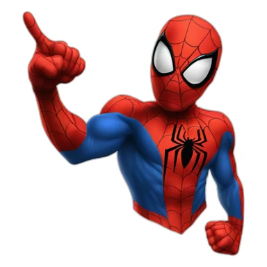spiderman pointing finger at left side sticker