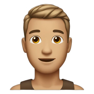 Man with very short hair brown and big cat  sticker