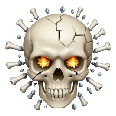 Skull with head explode sticker