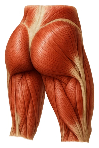 MUSCOLI ANATOMICI DI GLUTEI UMANI, IPERREALISTICI 4K sticker