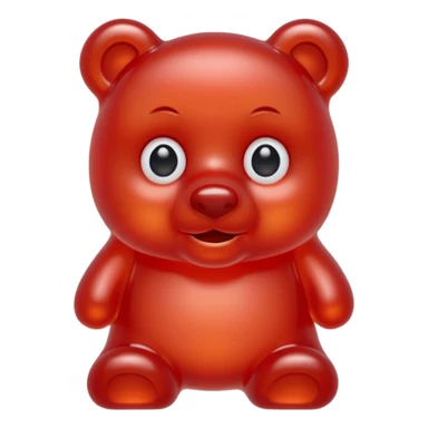 red gummy bear with eyes and long hair only head sticker
