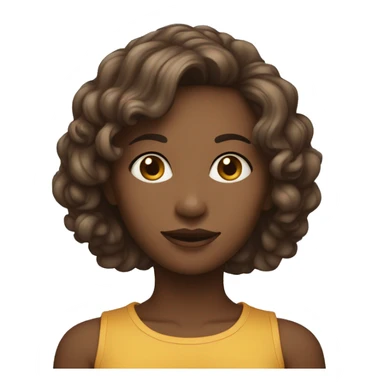 Mulher, com cabelo castanho e olhos, cor da pelo branca, olhos ligeiramente puxados  sticker