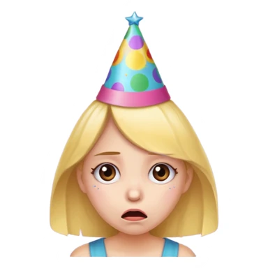 a very upset girl whose bithday has been forgotten sticker