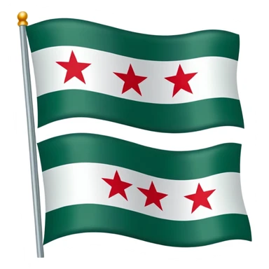 Dark Green syria flag with three red flags  sticker