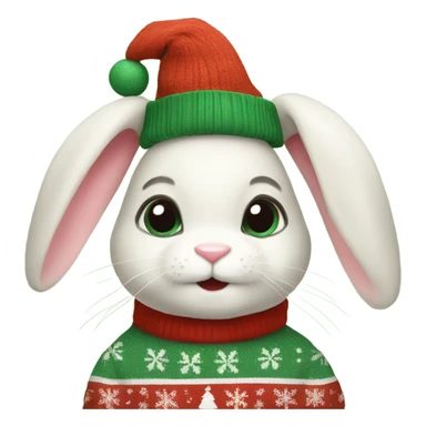 A cute bunny in a Christmas sweater sticker