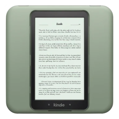 kindle e-reader with book icon on screen in sage green sticker