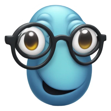 Worm wearing glasses sticker