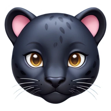 cinematic-cute-panther-portrait-emoji,-head-tilted-playfully-and-inquisitively,-with-a-smooth,-streamlined-form-accentuated-by-a-subtle-sheen-and-round,-sparkling-eyes-filled-with-charm,-simplified-yet-irresistibly-adorable-features, zoomed out showing the houlders sticker