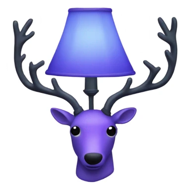 a bluish-purple reindeer-shaped lamp sticker