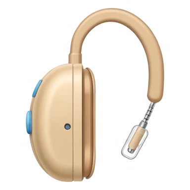 Telinga aid, hearing aid color beinge tapi earmold color white  sticker