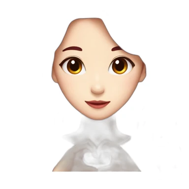 A dark red long hair K-pop girl making heart shape with her hands sticker