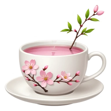 Cute Pastel pink Cherry Blossom  Tea sticker