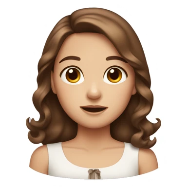 brown hair bow girl sticker