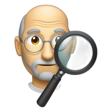 Steve jobs with magnifying glass sticker