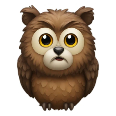 old bear owl sticker