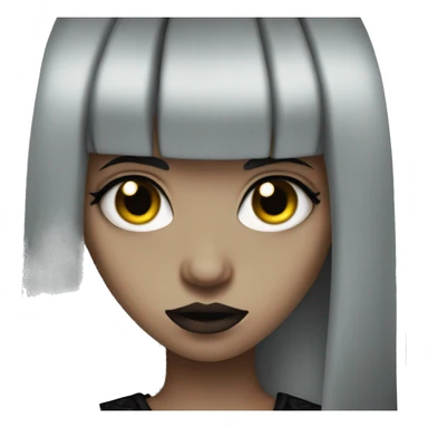 goth girl with bangs, black eye sticker