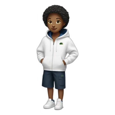 Lacoste tênis black girl with white lacoste hoodie sticker