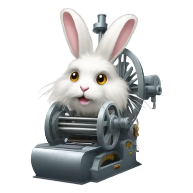 Angora rabbit in a tyrannical machine sticker