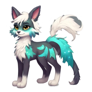 Cool cute Kawaii edgy fantasy animal sparkle fursona Fionbri by griffsnuff & LiLaiRa & Falvie full body sticker