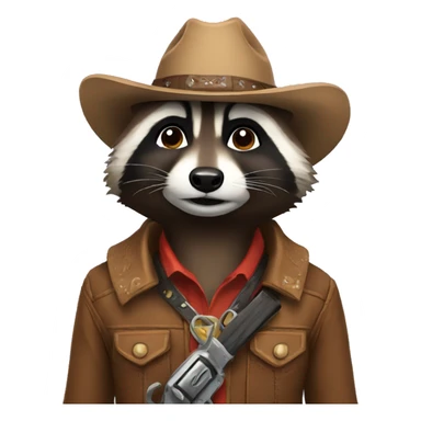 raccoon cowboy sticker