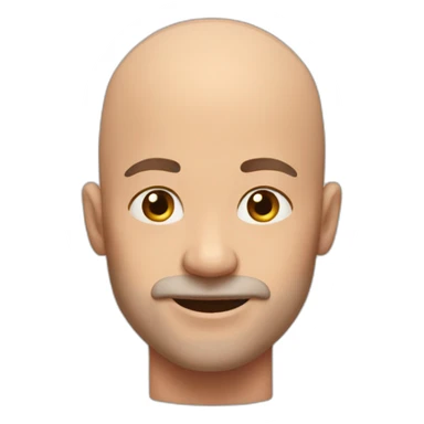 Bald man 41 year old eating meat  sticker