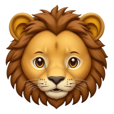 As un emoji de un león haciendo cara de malo con la melena un poco larga sticker