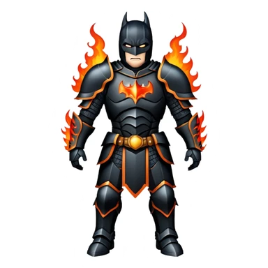 Dark knight with fire armor sticker