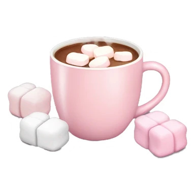 Lights Pink mug of hot chocolate with marshmallows  sticker