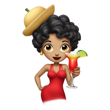 Betty boop wearing a red dress drinking a margarita  sticker