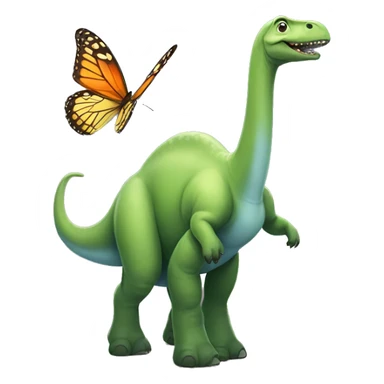 Brontosaurus with butterfly wings sticker