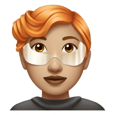Girl with orange hair with face mask spa beauty full face relaxing sticker
