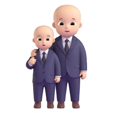 adorable baby mafia boss in oversized suit sticker
