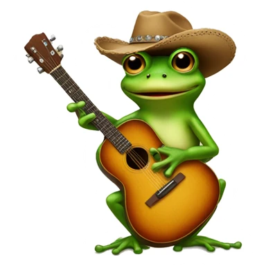 Frog with cowboy hat and guitar  sticker