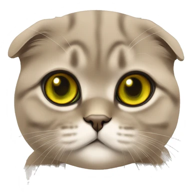 Brown scottish fold with yellow green eyes  sticker